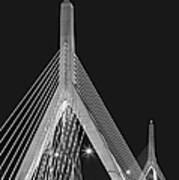 Leonard P. Zakim Bunker Hill Memorial Bridge Bw Ii Art Print