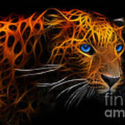 Leopard Fraktal Art Print