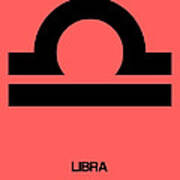Libra Zodiac Sign Black Art Print