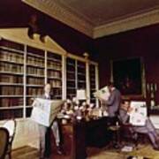 Library In Home Of Lord Iliffe Art Print