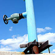 Light Blue Pipe Industrial Decay Series No 005 Art Print