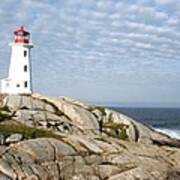 Lighthouse At Peggys Point Nova Scotia Art Print