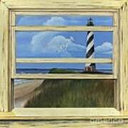 Lighthouse Window Art Print