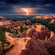 Lightning Over Bryce Canyon Art Print