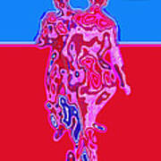Like Dance-linie-blue-red-pink Art Print
