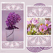 Lilacs And Cosmos Photo Picture Collage Art Print