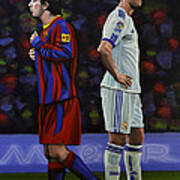 Lionel Messi And Cristiano Ronaldo Art Print