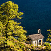 Little Chapel In Ticino With Beautiful Green Trees Art Print