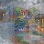 Little Houses On A Rainy Night Art Print