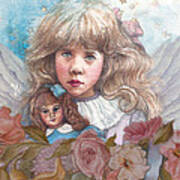 Little Rose Angel Art Print