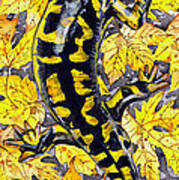 Lizard In Yellow Nature - Elena Yakubovich Art Print