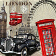 London Vintage Poster Art Print