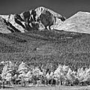 Longs Peak A Colorado Playground In Black And White Art Print
