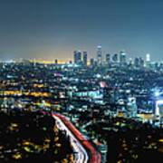 Los Angeles Night Cityscape Art Print