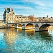 Louvre Museum And Pont Royal - Paris Art Print