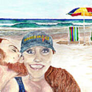 Love On The Beach Art Print