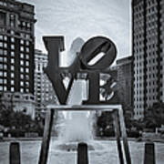 Love Park Bw Art Print