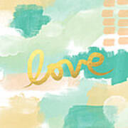 Love With Peach And Mint Art Print