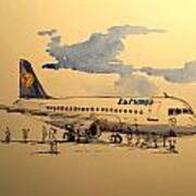 Lufthansa Plane Art Print