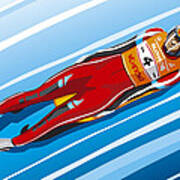 Luge Racer Winter Sport Art Print