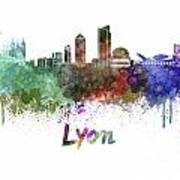 Lyon Skyline In Watercolor Art Print