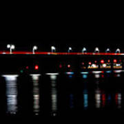 Mackinac Bridge At Night Art Print