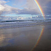 Magic Rainbow Arc Beachscape Art Print