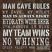 Man Cave Rules 1 Art Print