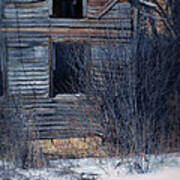 Man With A Knife In Dilapidated House Art Print