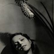 Marguerite Churchill With A Flower Art Print