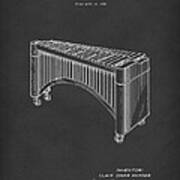 Marimba 1936 Patent Art Black Art Print