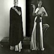 Marion Morehouse And Ruth Covell Wearing A Cape Art Print