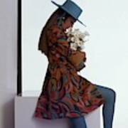 Marisa Berenson Wearing A Printed Coat Art Print