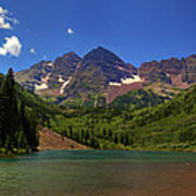 Maroon Bells From Maroon Lake Art Print