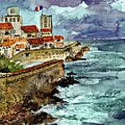 Marseille France Harbor Watercolor Art Print