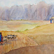 Masai Village Art Print