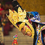 Masked Lama Performing Ritual Dance Art Print