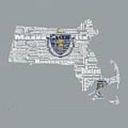 Massachusetts State Flag Word Cloud Art Print