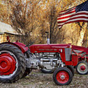 Massey -  Feaguson 65 Tractor With Usa Flag Art Print