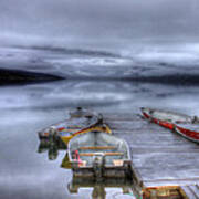 Mcdonald Lake Boat Dock1 Art Print