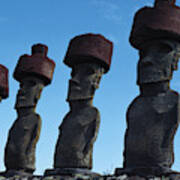 Megaliths , Easter Island , Chile Art Print