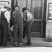 Men Talking On Bank Steps Art Print