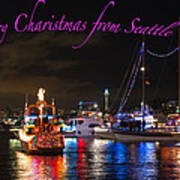 Merry Christmas From Seattle-1 Art Print