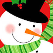 Merry Snowman Art Print