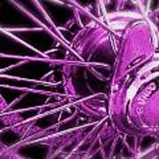 Mgb Wire Wheels Detail Purple Art Print