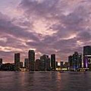 Miami Skyline After Sunset Art Print