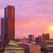 Miami Skyline At Dusk Art Print