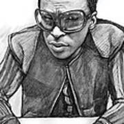 Miles Davis Art Drawing Sketch Portrait Art Print