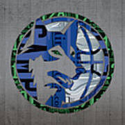 Minnesota Timberwolves Basketball Team Retro Logo Vintage Recycled Minnesota License Plate Art Art Print