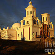 Mission San Xavier Del Bac Last Light Art Print